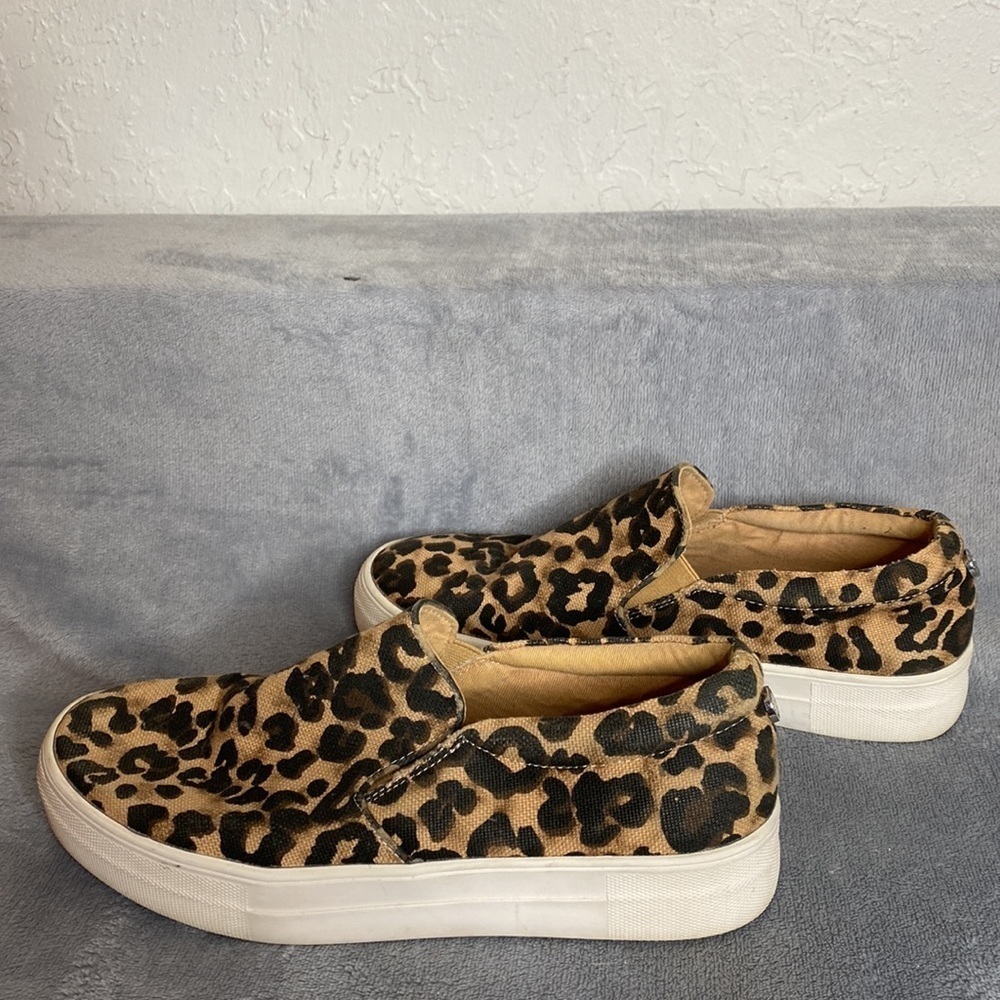 Steve Madden Gills Leopard Platform Slip-On Sneakers Tan Black Size 8.5 - Picture 4 of 10
